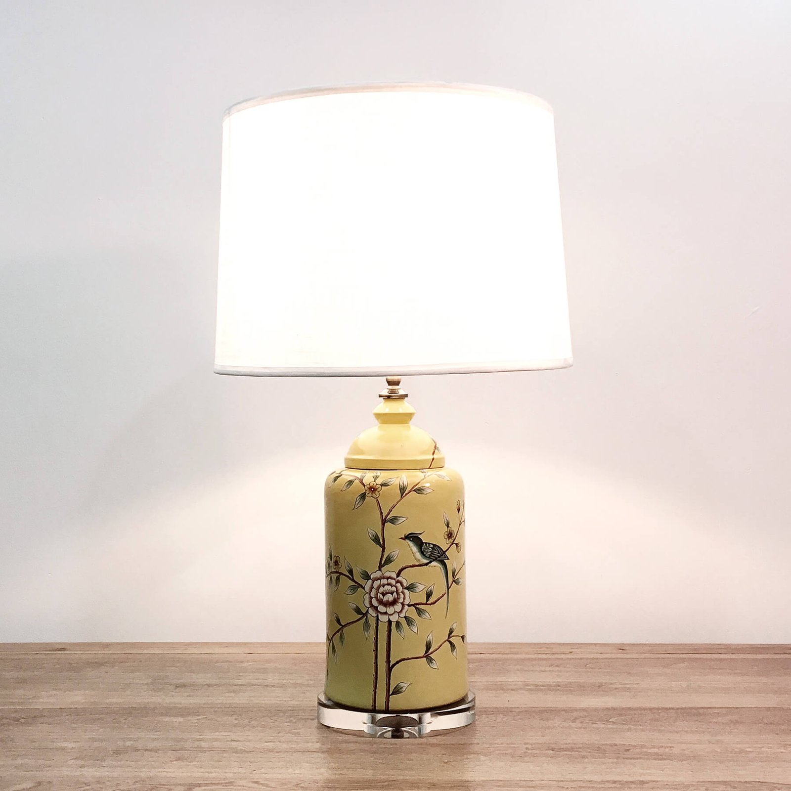 yellow ceramic table lamp