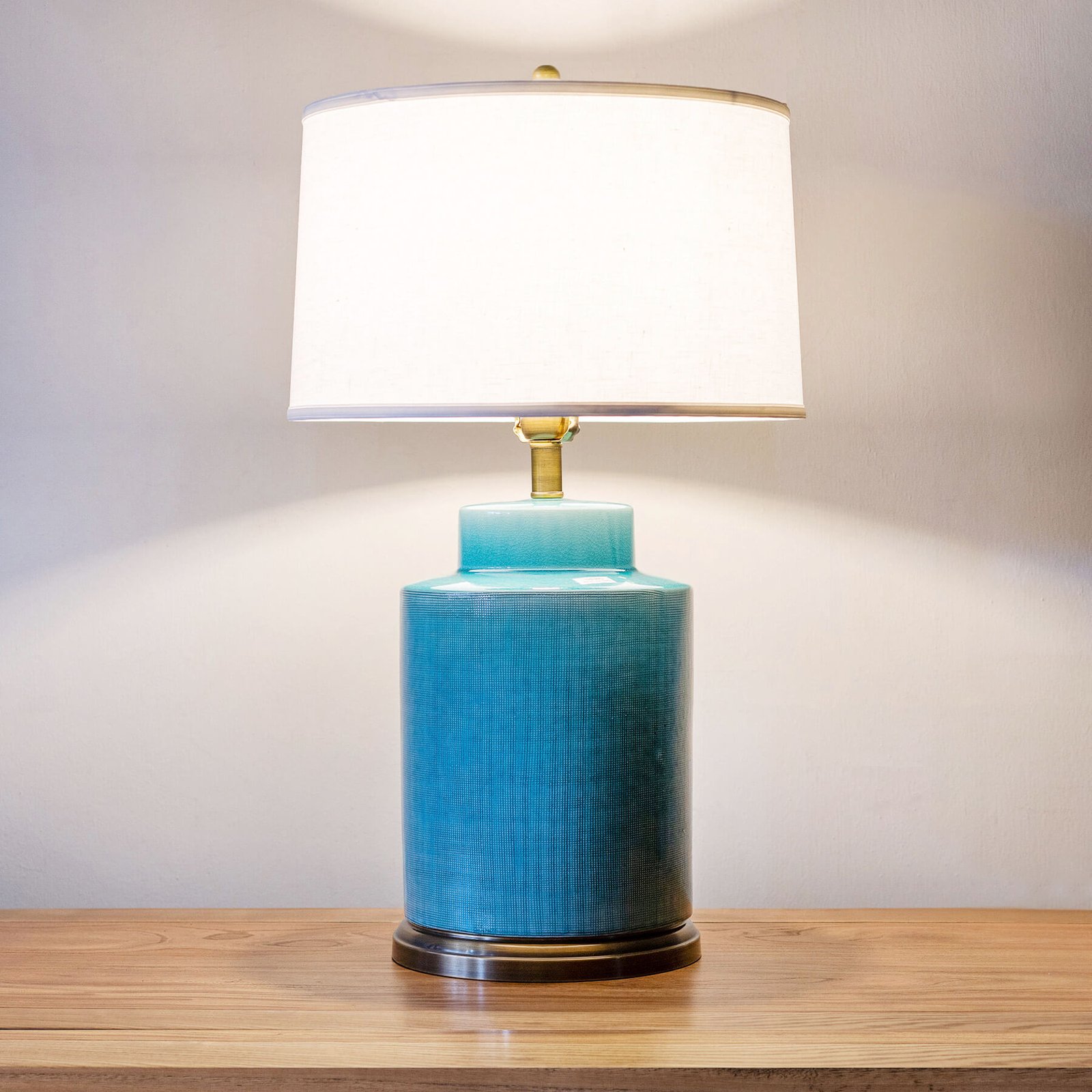 teal base lamp