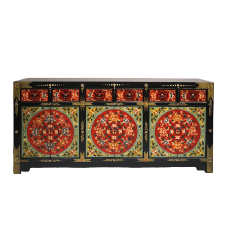 Tibetan furniture hand-painted long colourful sideboard