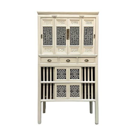 Chinese antique furniture zhejiang kitchen cabinet in Ecru