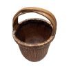 Vintage chinese rattan basket with handle