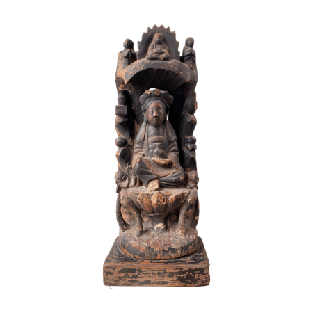 Antique chinese wooden statue of Guanyin