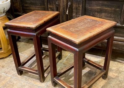 A pair of rectangular small stools