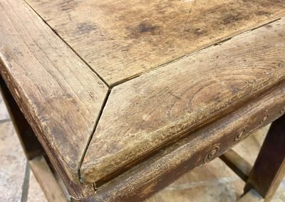 Chinese antique furniture close up of an elm stool