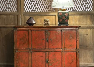 Chinese antique furniture Tibetan antique red cabinet