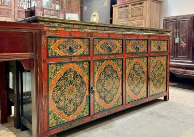 hand-painted Tibetan-style sideboard