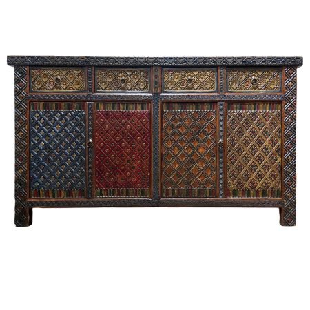 Carved Xinjiang-style sideboard