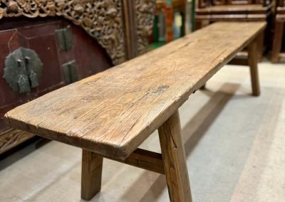 Chinese antique furniture long weathered solid Elmwood bench