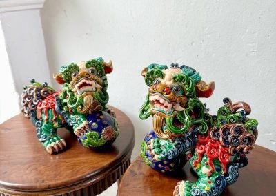 Chinese ceramic lion figurines