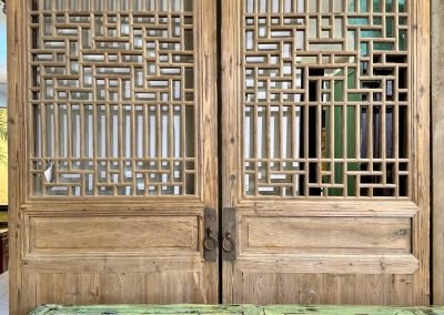 A pair of Chinese Zhejiang antique door panels